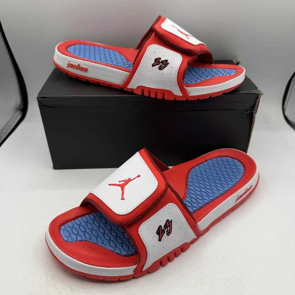 Air Jordan Hydro 2 Premiere Slide Mens Mens Sz 12 White/Crimson/Blue Sandals